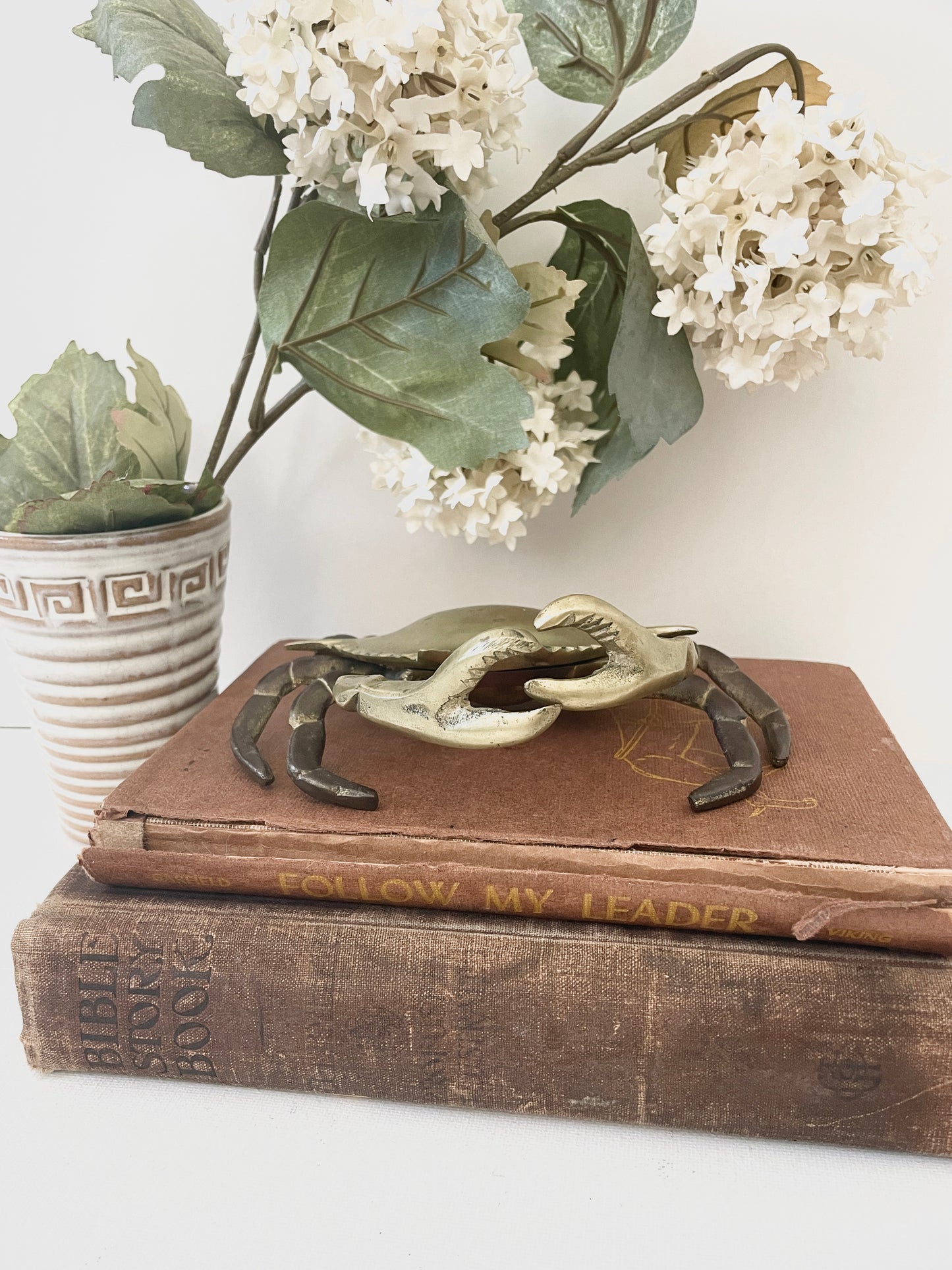 Sold - Brass Crab Decor - Antique Ashtray