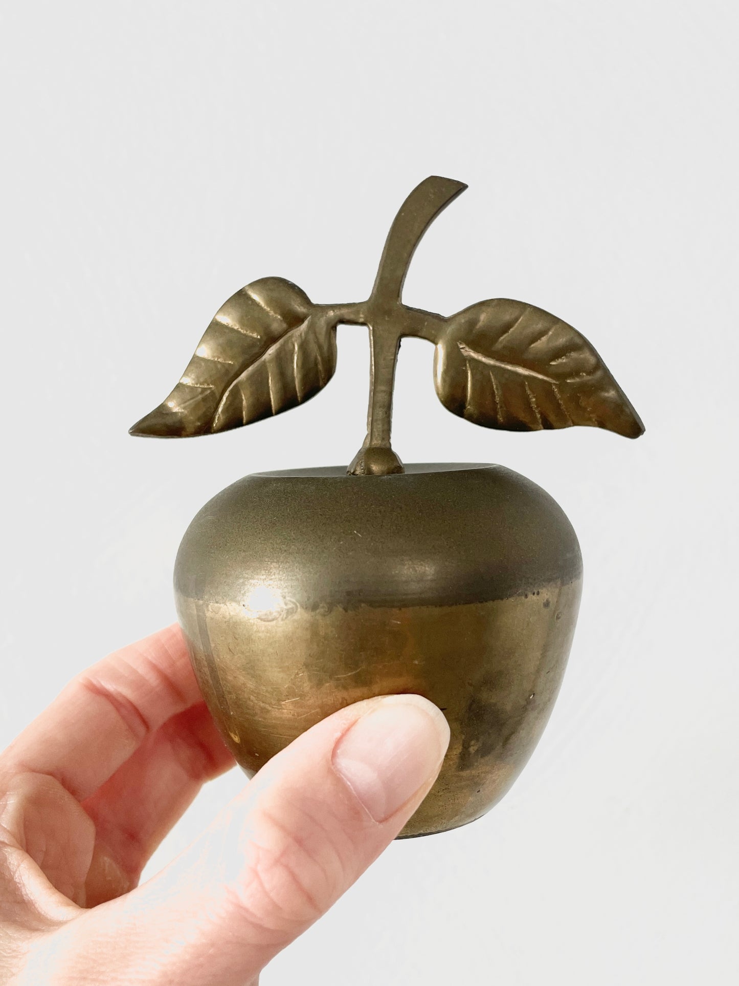 Sold - Brass Apple Paper Weight - Vintage