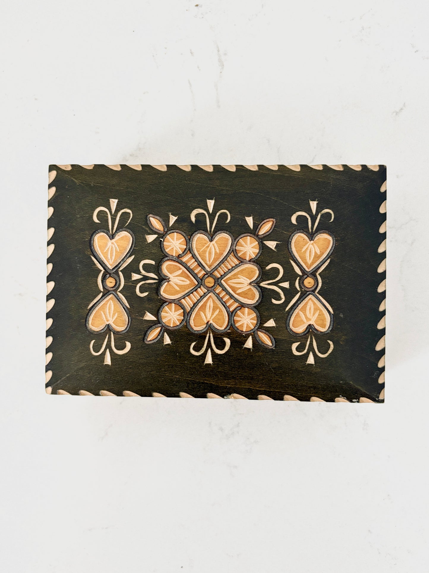 Polish Handcrafted Wooden Box |Inlaid Carvings