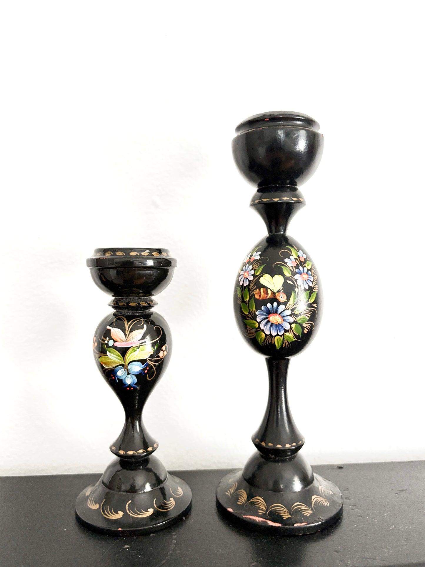 2 Ukrainian Candle Holders Pair