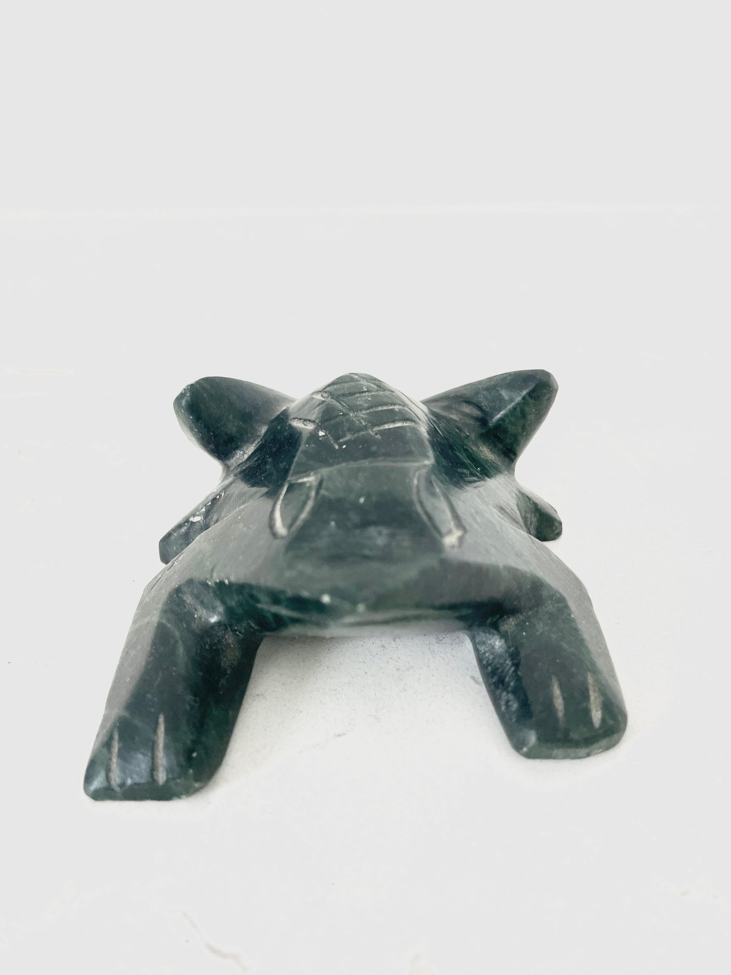 Green Frog Carved from Stone