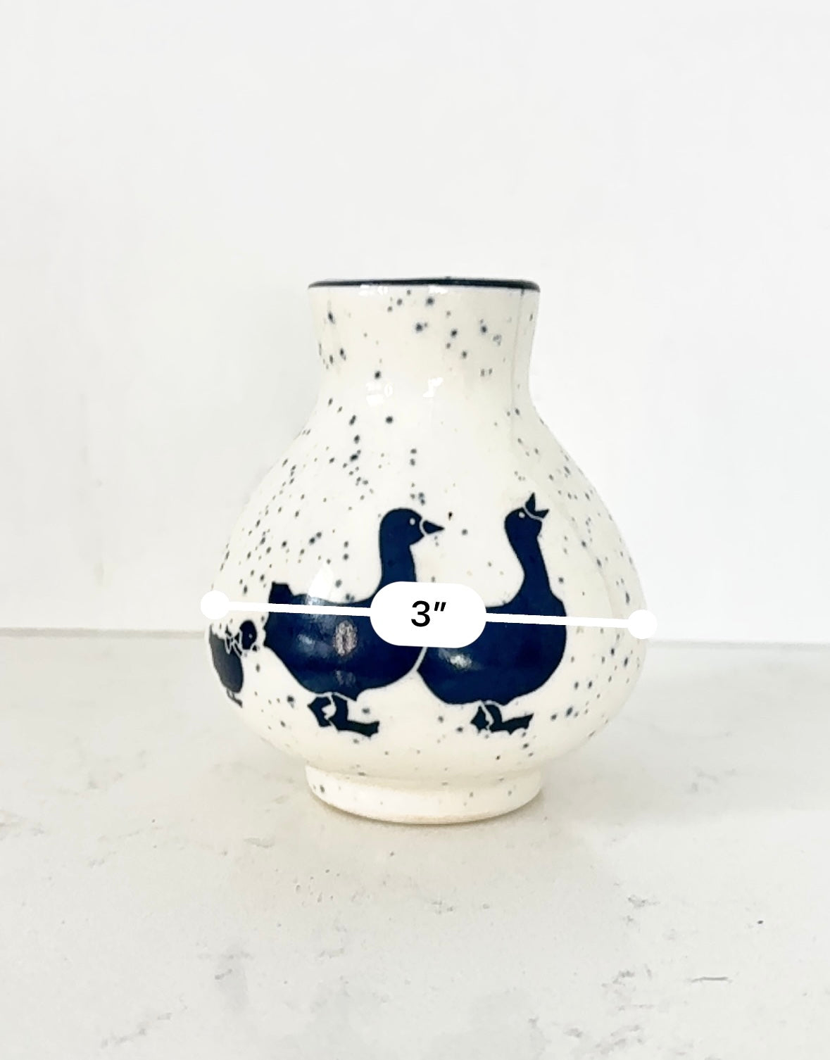 Blue Duck Family Ceramic Mini Vase | Studio Pottery | Vintage