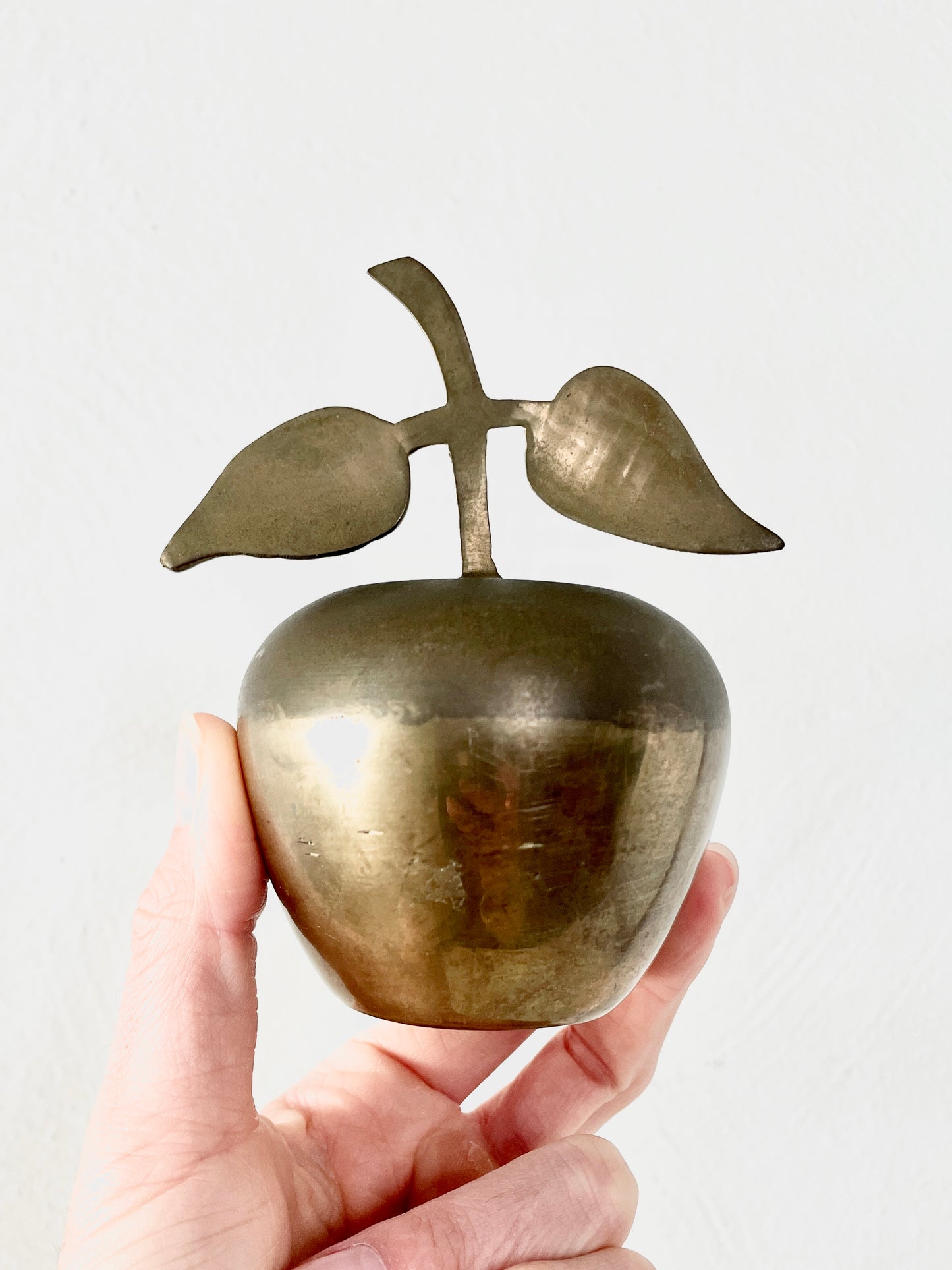 Sold - Brass Apple Paper Weight - Vintage