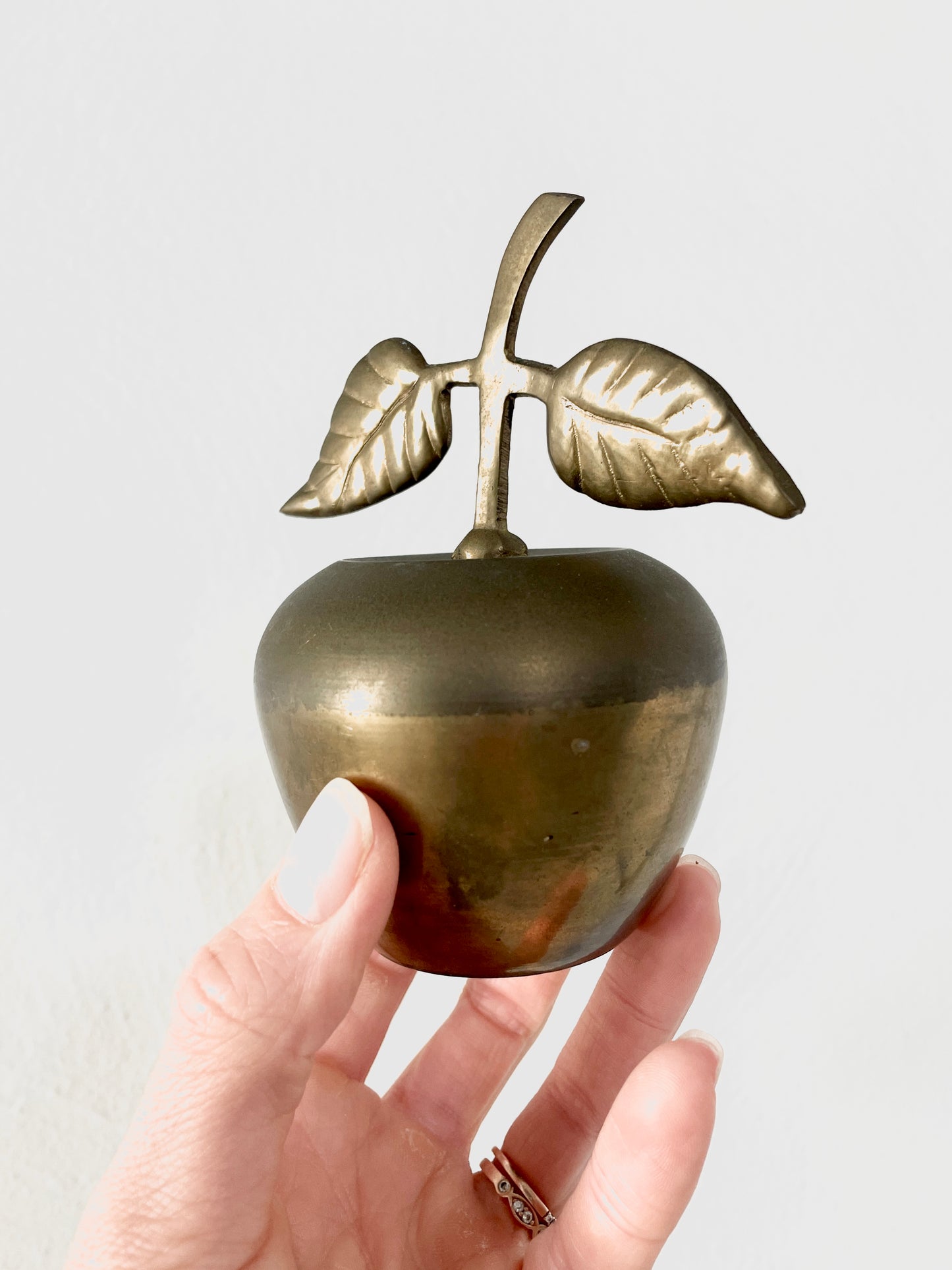 Sold - Brass Apple Paper Weight - Vintage