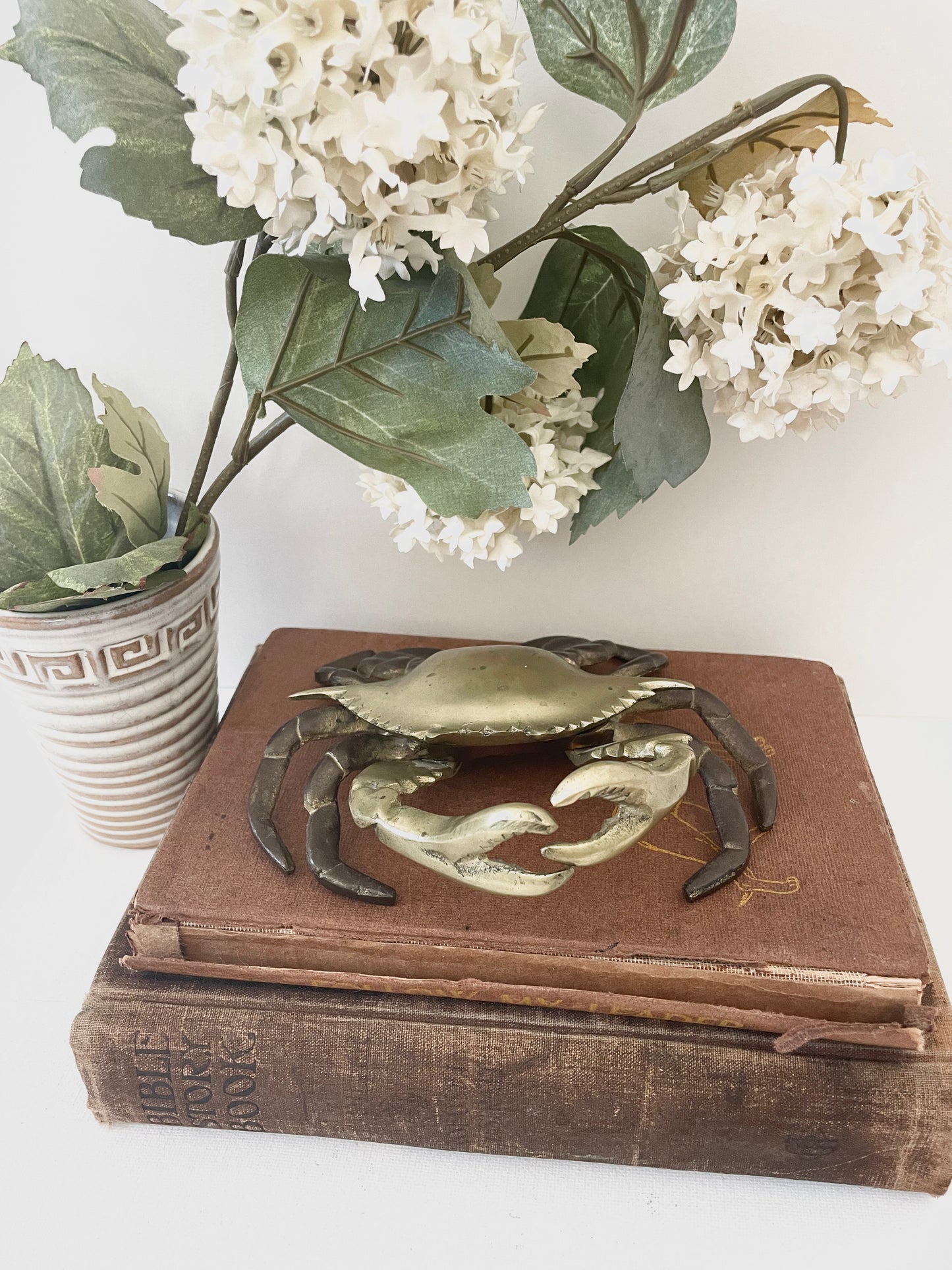 Sold - Brass Crab Decor - Antique Ashtray
