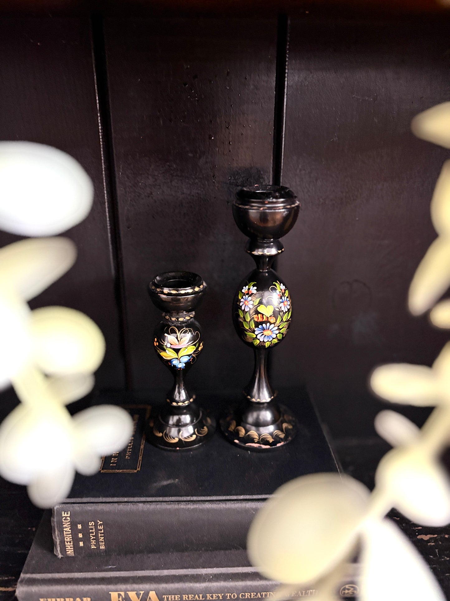 2 Ukrainian Candle Holders Pair
