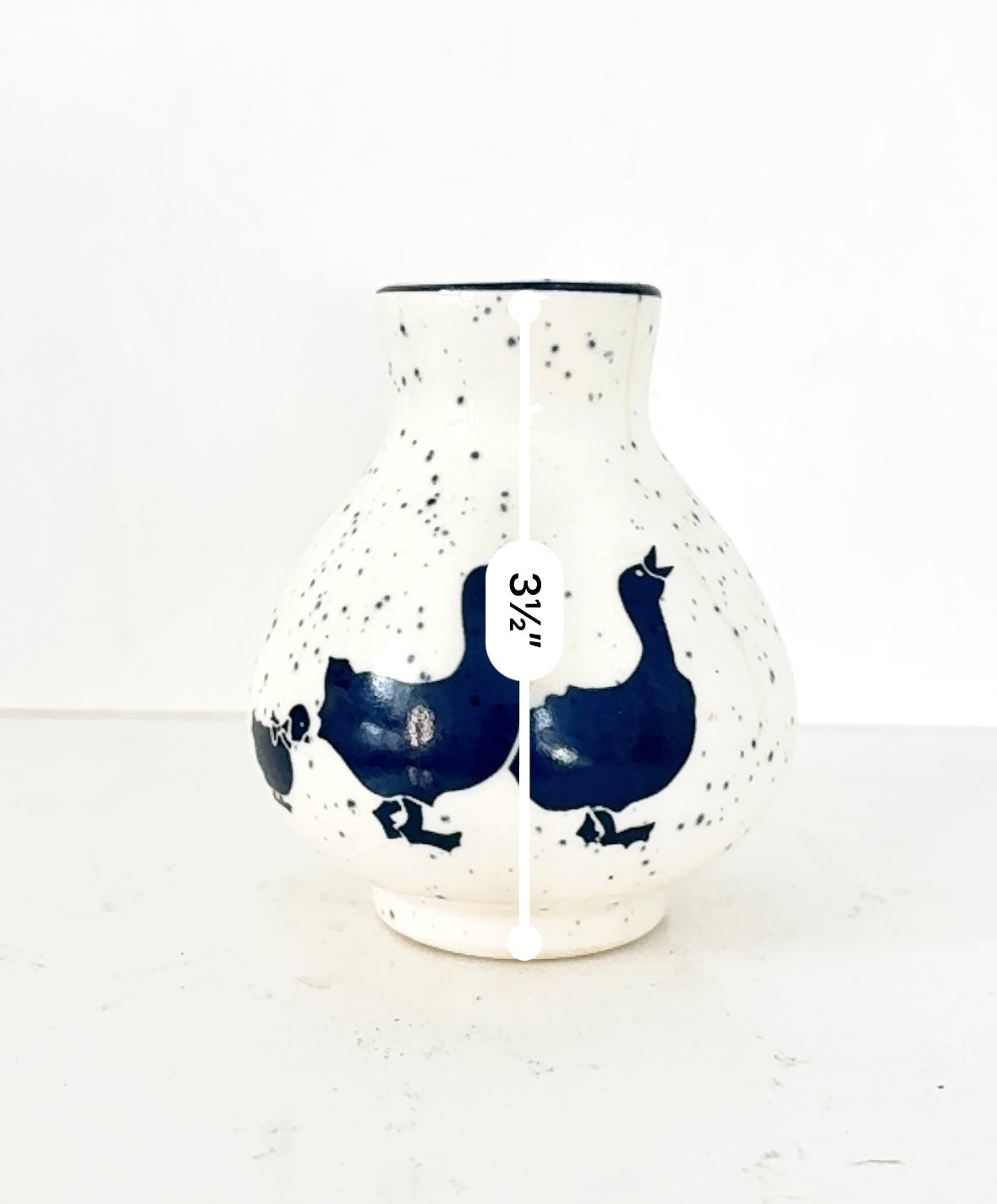 Blue Duck Family Ceramic Mini Vase | Studio Pottery | Vintage