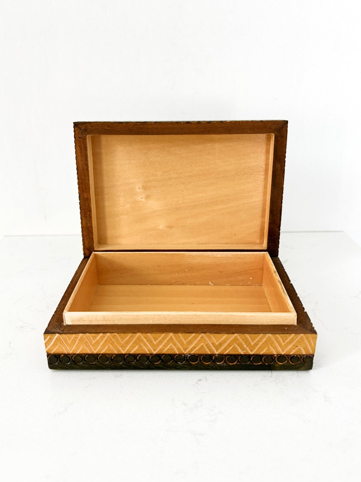 Polish Handcrafted Wooden Box |Inlaid Carvings