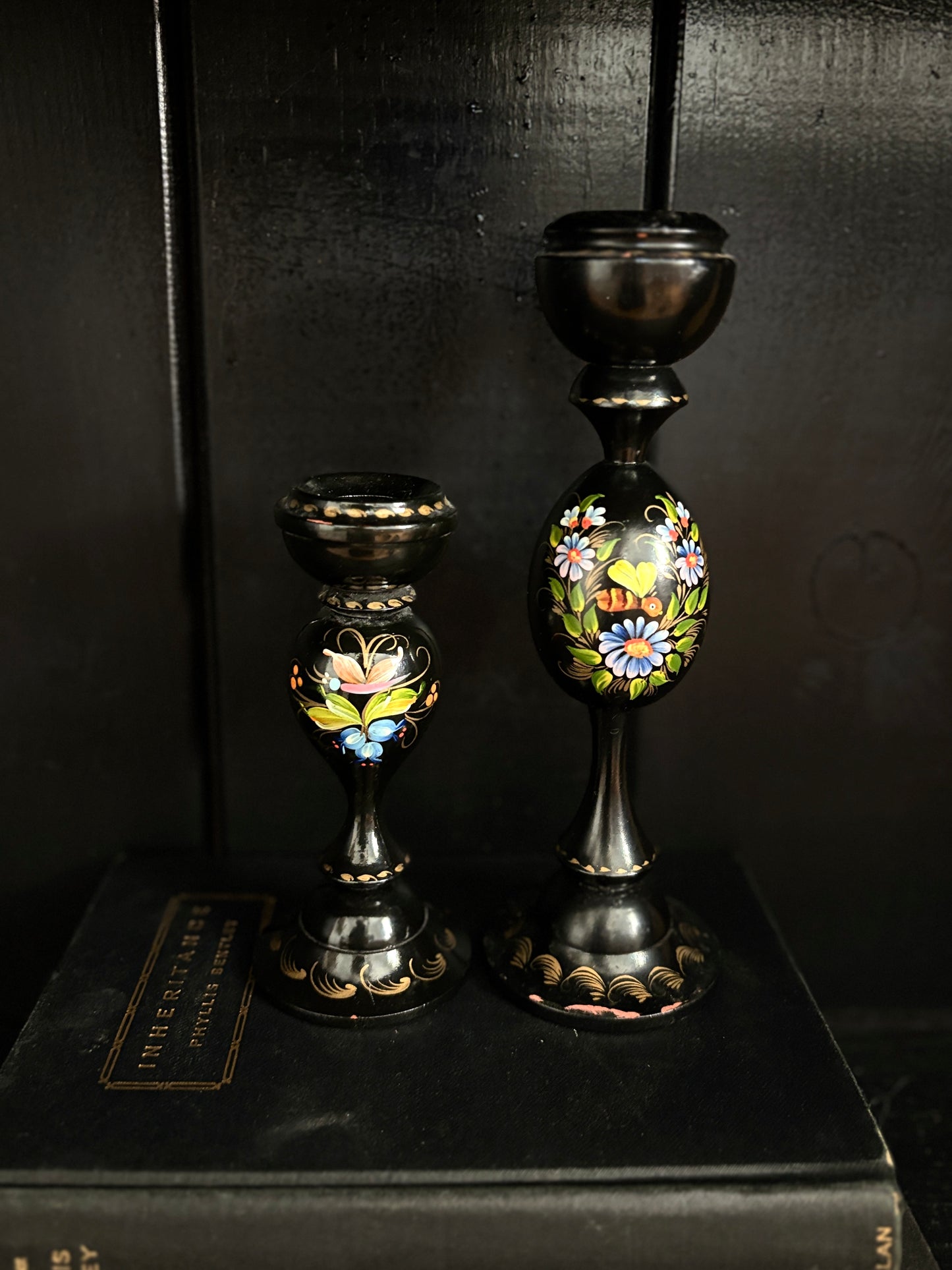 2 Ukrainian Candle Holders Pair