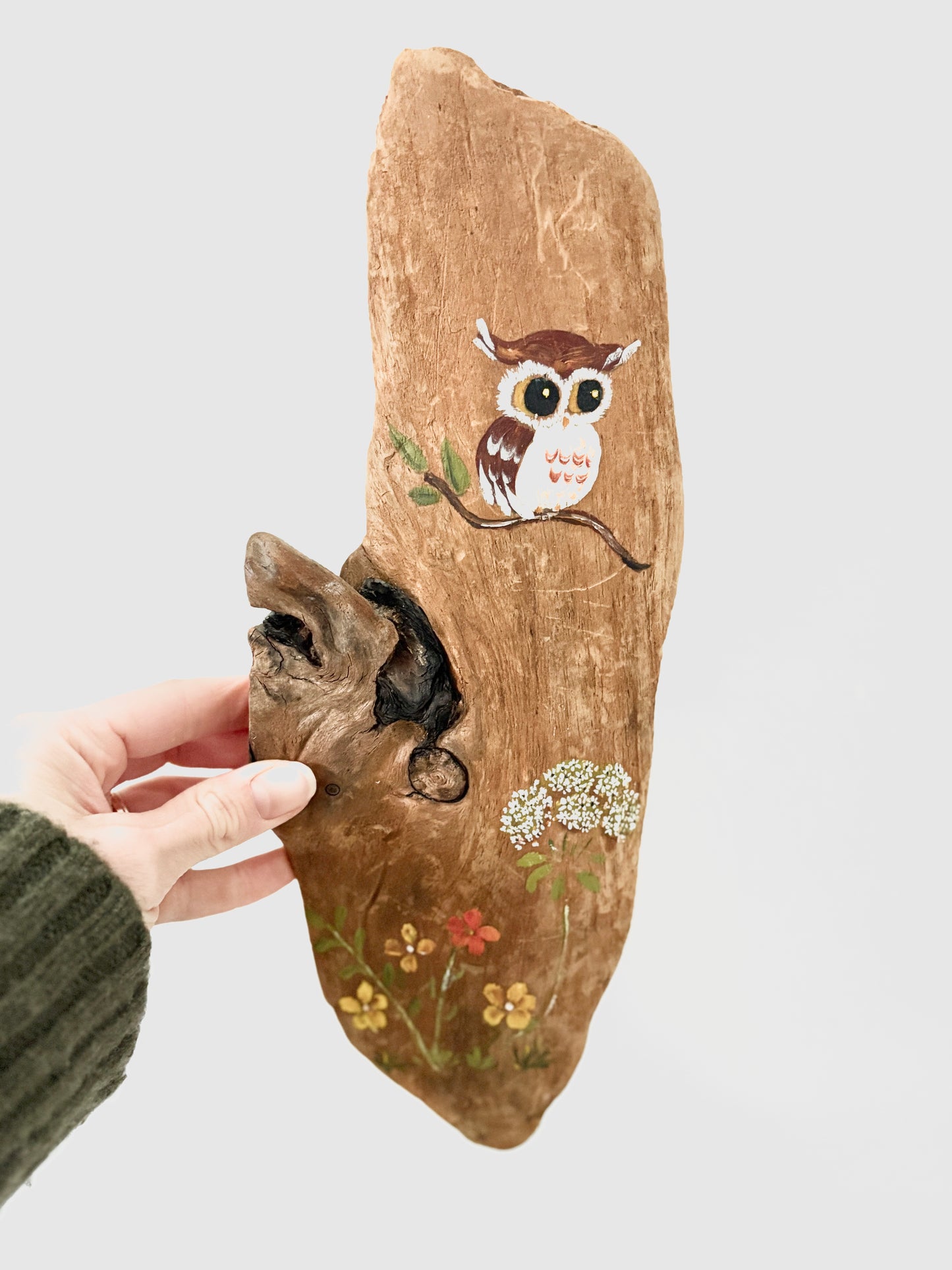 Hand-Painted Owl Folk Art on Reclaimed Wood | One-of-a-Kind Rustic Wall Hanging