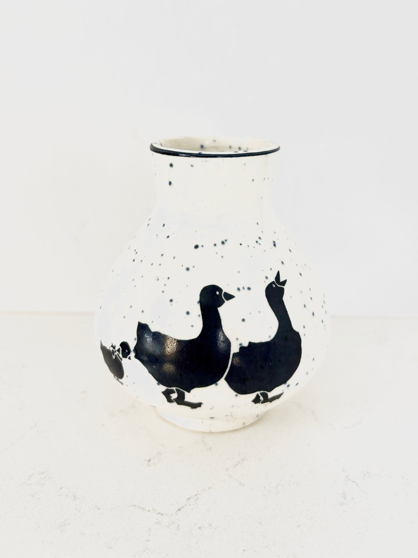 Blue Duck Family Ceramic Mini Vase | Studio Pottery | Vintage