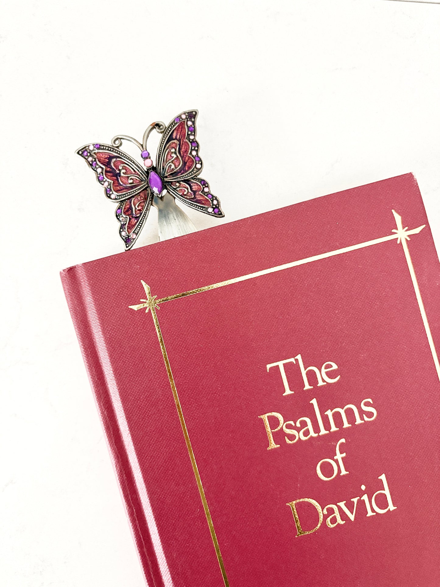 Vintage Silver Gem Butterfly Bookmark