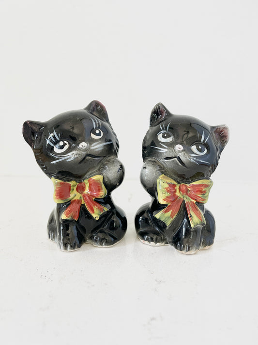 Feline Flair - Black Kitten Salt and Pepper Shakers