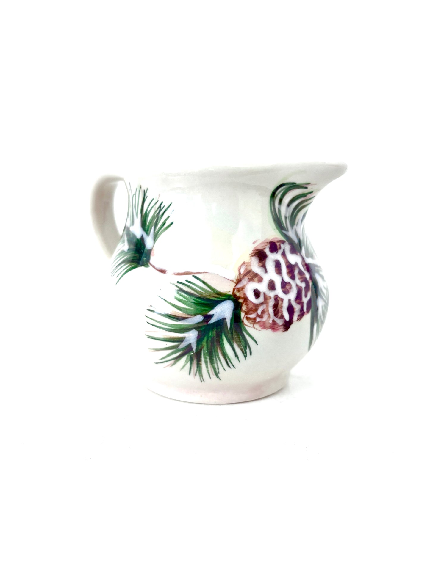 Vintage Misty Pine Creamer and Sugar Bowl Set – Pine Cone Pattern, Mid-Century Rustic Charm