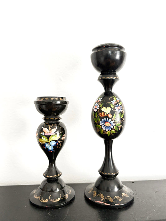 2 Ukrainian Candle Holders Pair