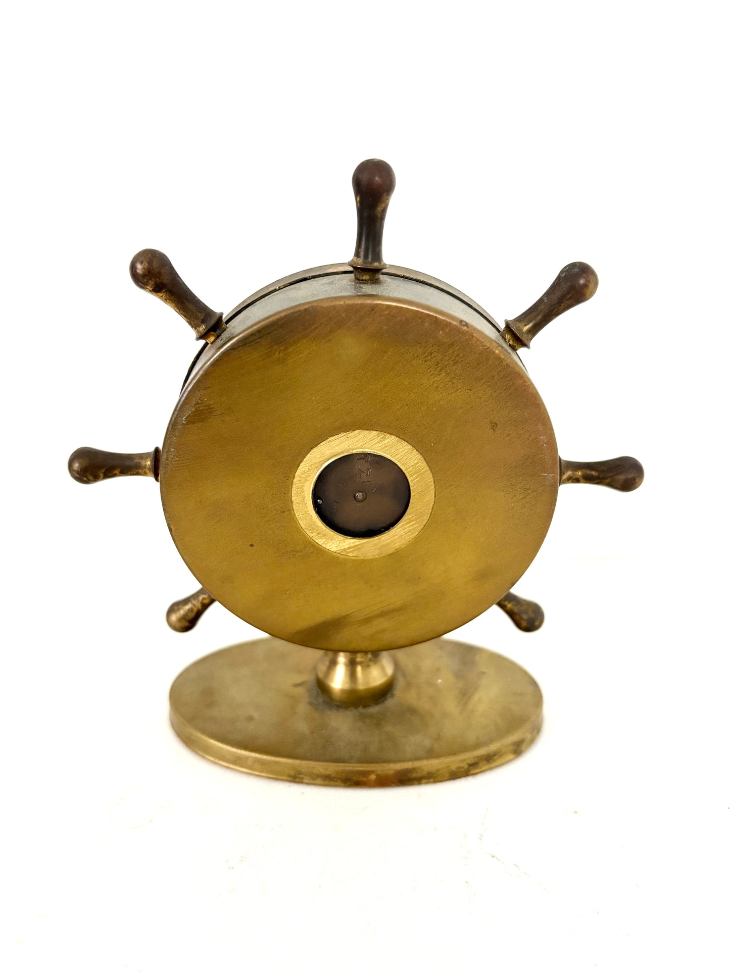 Vintage Brass Nautical Ship’s Wheel Desk Clock | Maritime Marine Mantel Clock | Chelsea Mariner Style