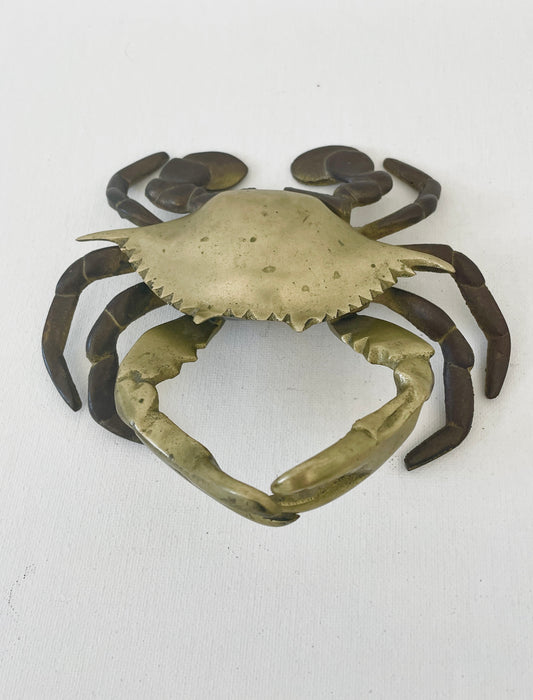 Sold - Brass Crab Decor - Antique Ashtray