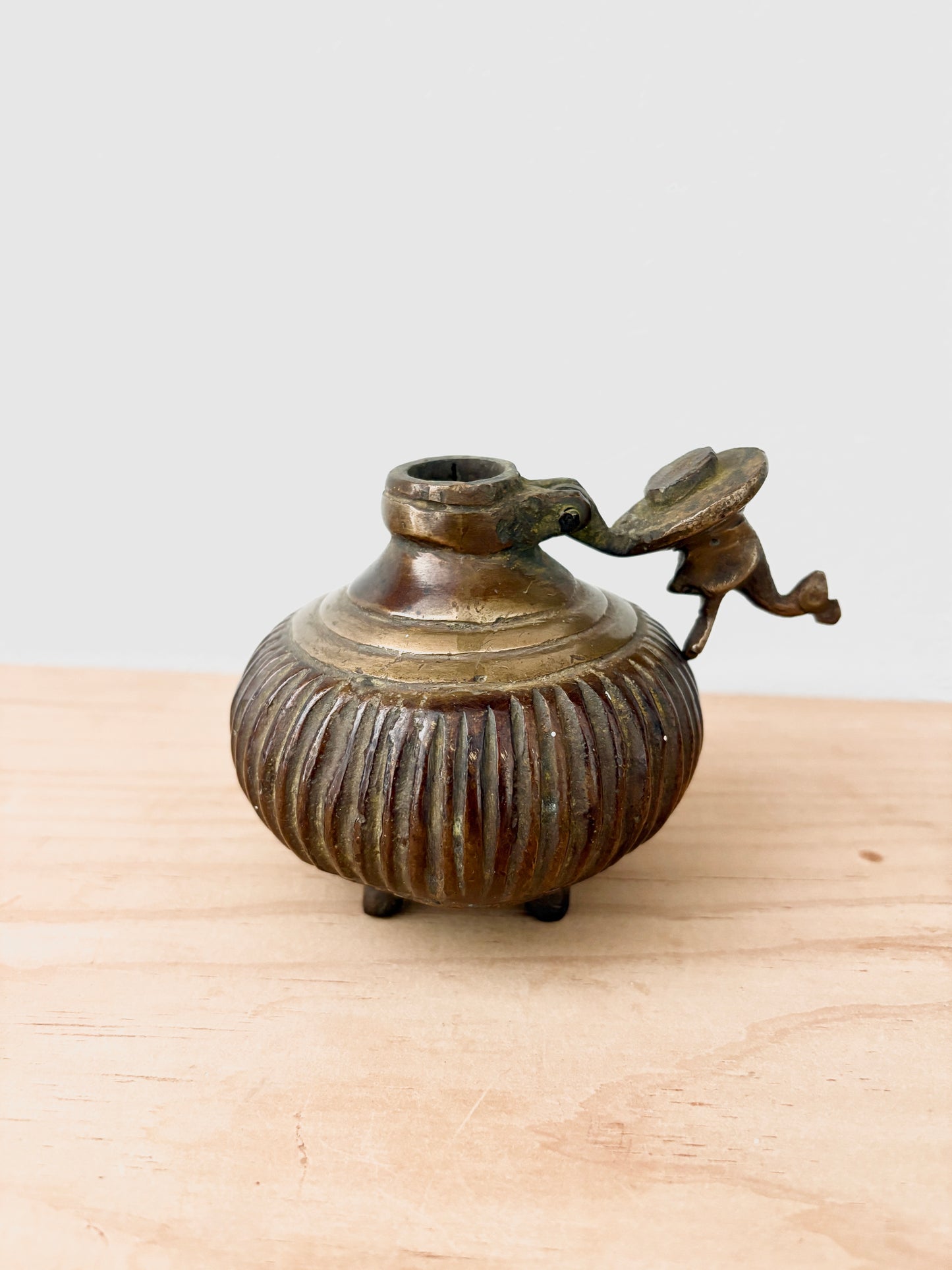 Antique Indian Cast Bronze Inkwell – Mughal or Indo-Persian Style