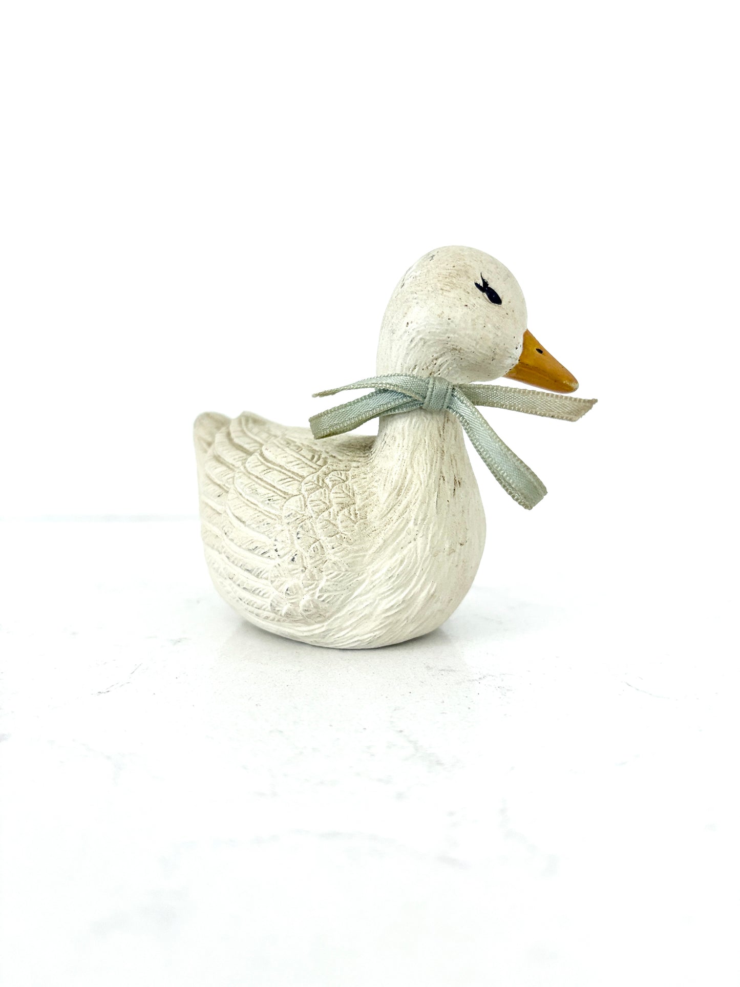 Porcelain Vintage Duck Figurine – Elegant Handmade Ceramic Home Décor