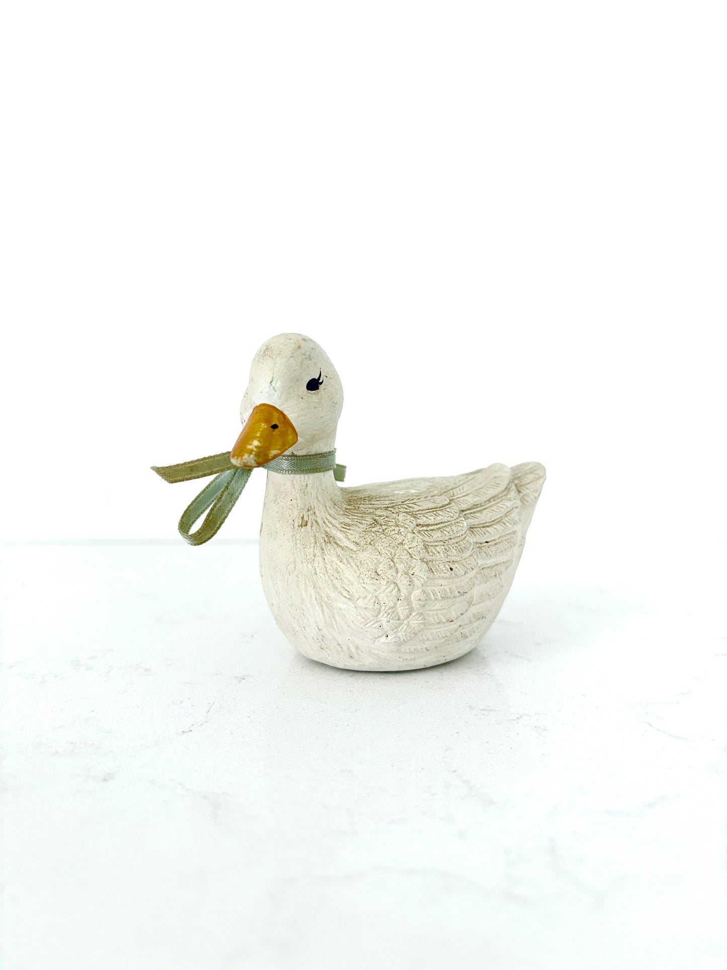Porcelain Vintage Duck Figurine – Elegant Handmade Ceramic Home Décor