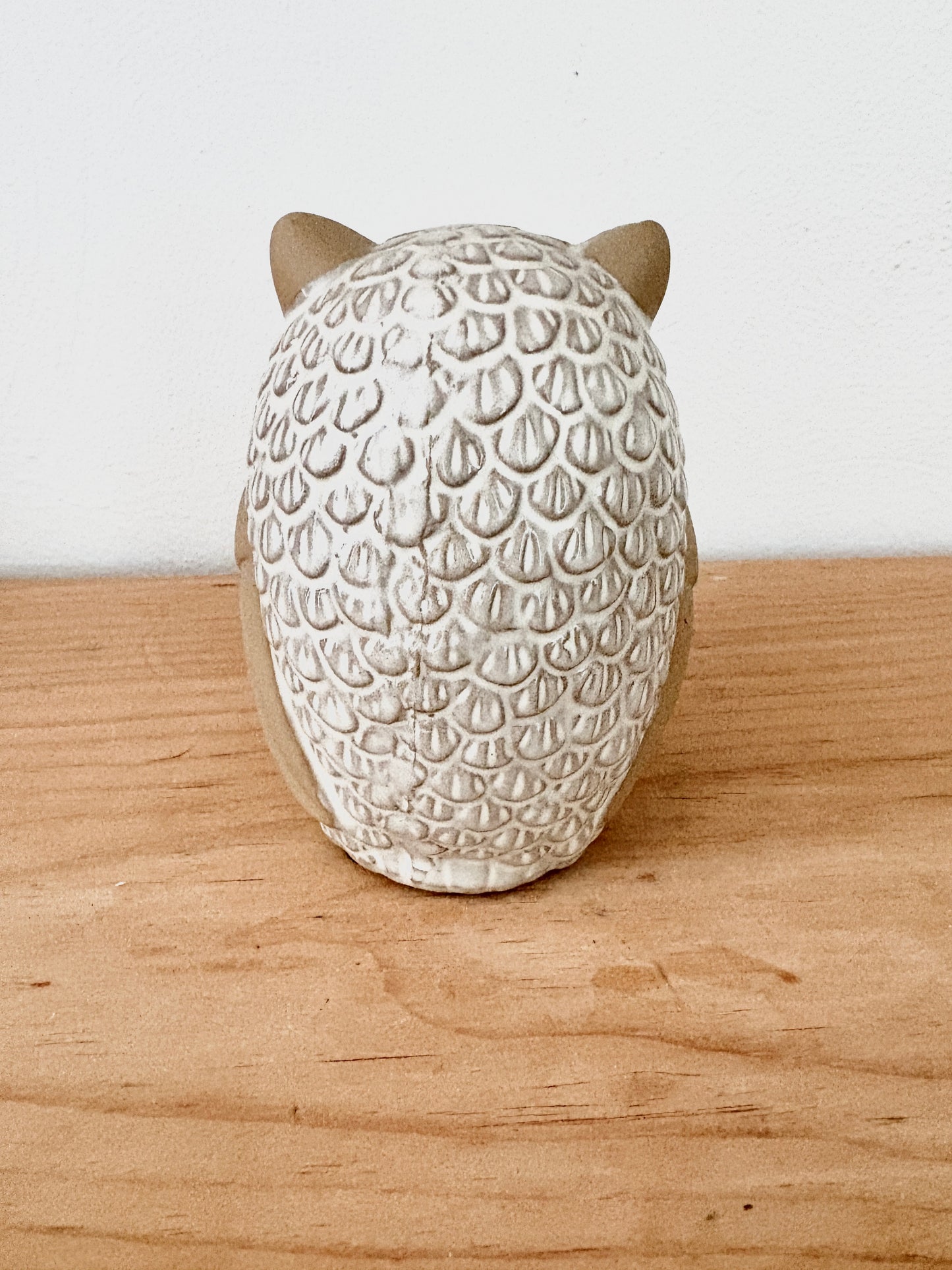 Painted Clay Owl Statue