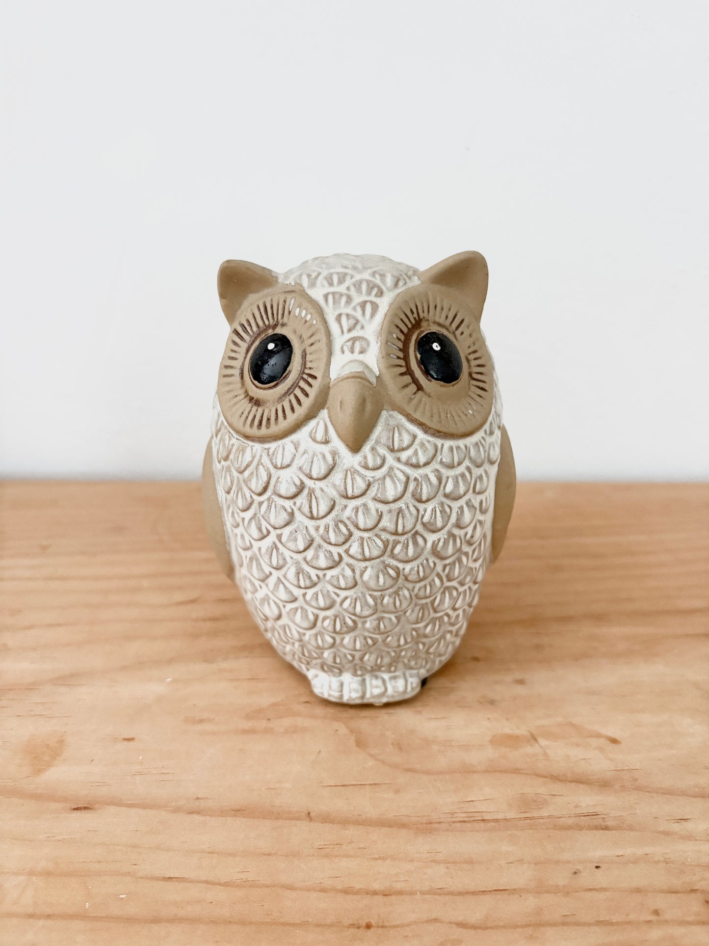 Painted Clay Owl Statue