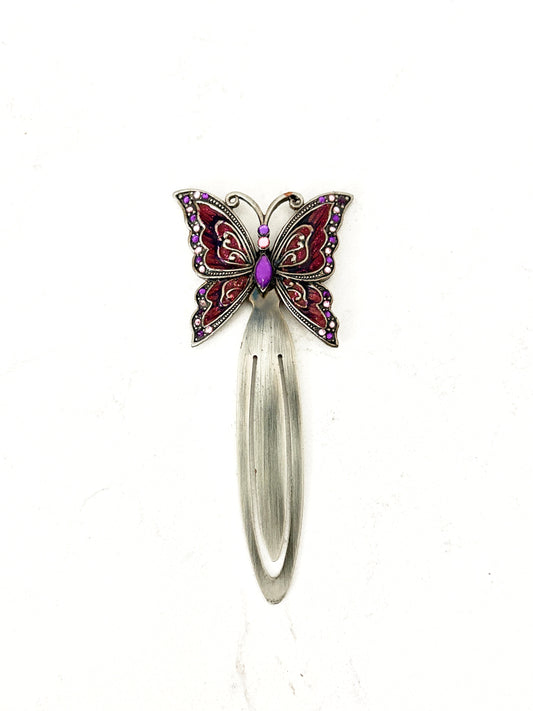 Vintage Silver Gem Butterfly Bookmark