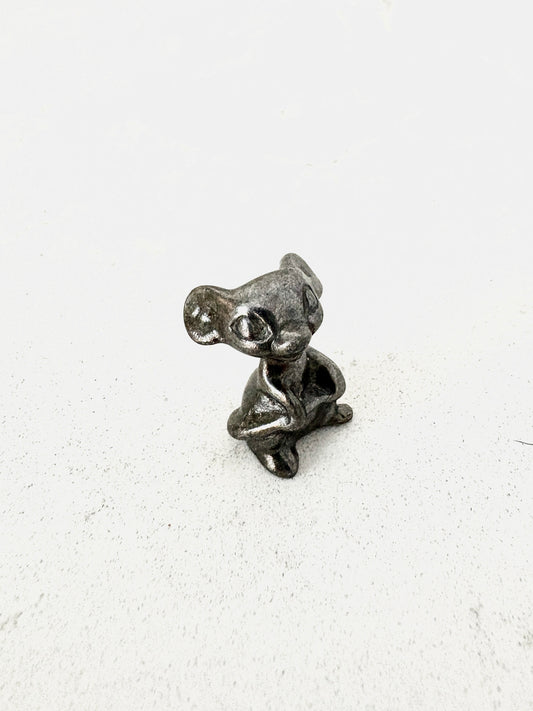 1” Miniature Pewter Mouse Figurine Artist Signed by “V”