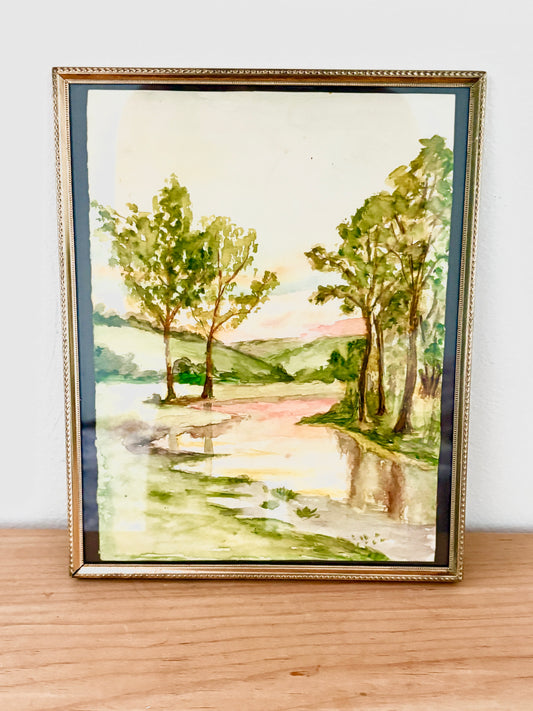 Hand-Painted Watercolor Landscape – 8 x 10