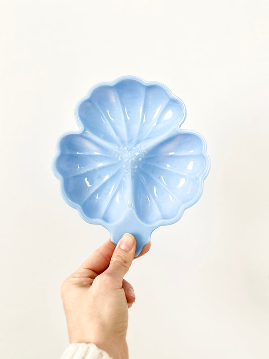 Vintage Jadeite Jeannette Glass Delphite Blue Clover Serving Dishes | Art Deco | Cottagecore Kitchen Decor (set of 2)