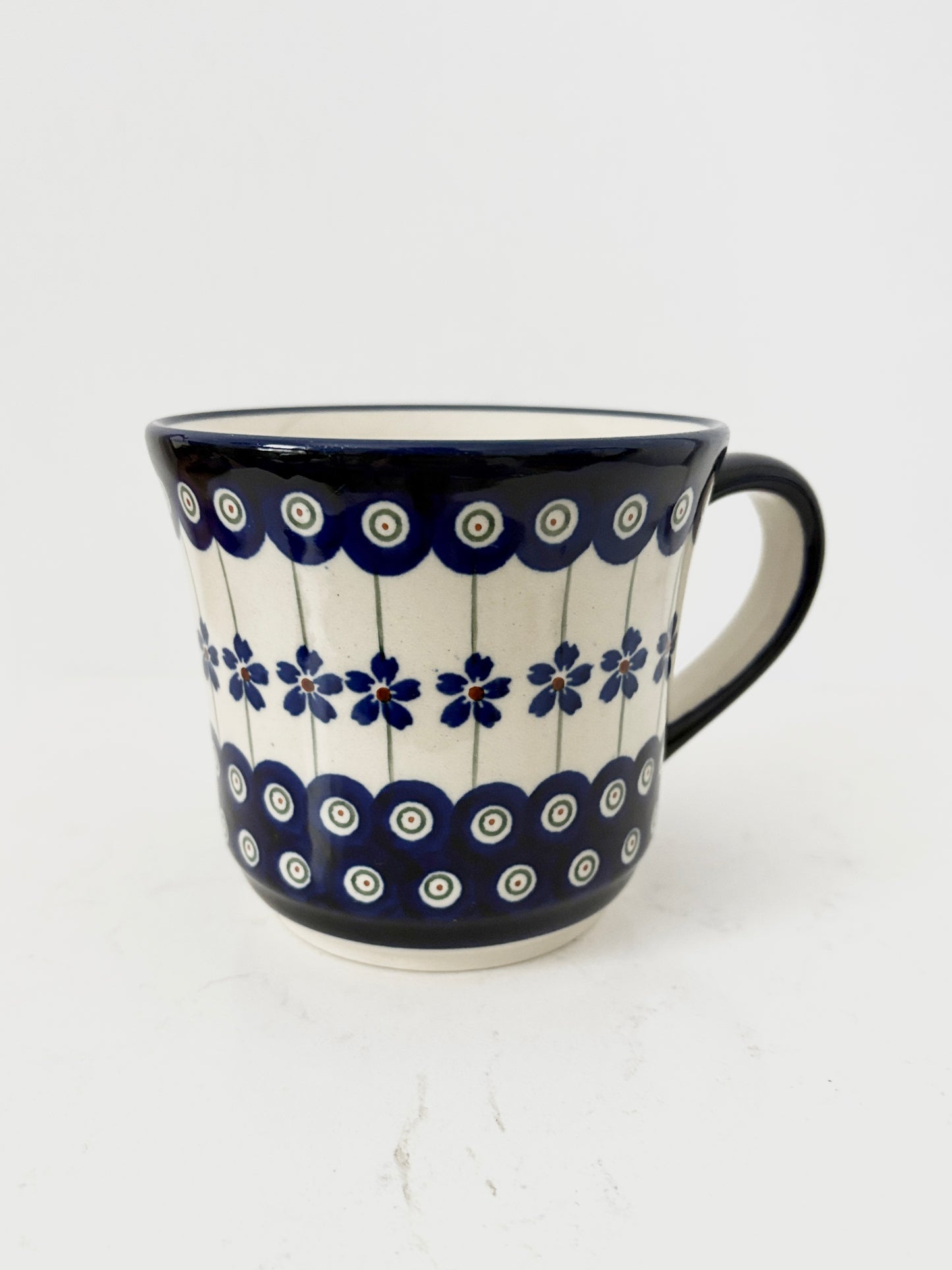 Polish Pottery Blue Rose Mug