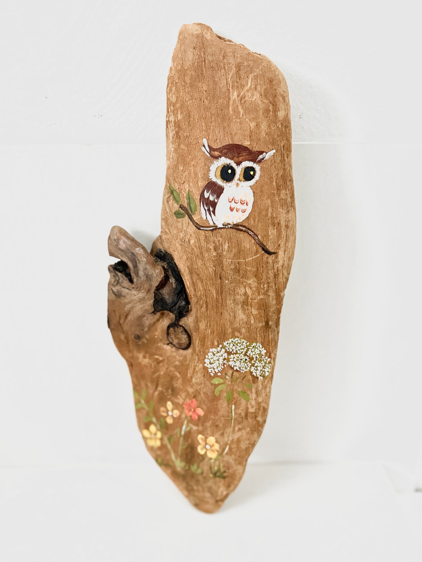 Hand-Painted Owl Folk Art on Reclaimed Wood | One-of-a-Kind Rustic Wall Hanging
