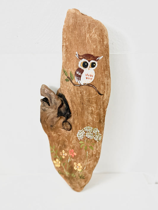 Hand-Painted Owl Folk Art on Reclaimed Wood | One-of-a-Kind Rustic Wall Hanging
